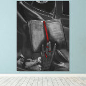 Moonlight Charcoal Book Lover Crimson Wall Art Canvas Afdruk (Insitu (Houten vloer))