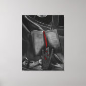 Moonlight Charcoal Book Lover Crimson Wall Art Canvas Afdruk (Voorkant)