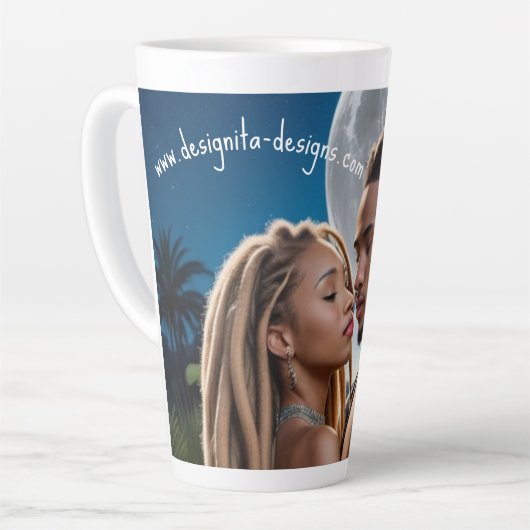Moonlight Couple Love Mug – Romantic Digital Art  (Angle gauche)