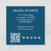 Moonlight Cute Charge Blue Social Media QR Code Vierkante Visitekaartje (Achterkant)