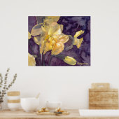 Moonlight Daffodils Waterverf Poster Afdrukken (Keuken)