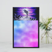 Moonlight Dolphin Briefpapier (Staand voorkant)