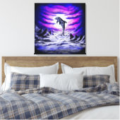 Moonlight Dolphin Canvas Afdruk (Insitu (Slaapkamer))