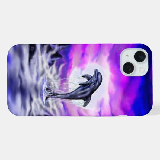 Moonlight Dolphin iPhone Hoesje (Achterkant horizontaal)