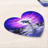 Moonlight Dolphin Kartonnen Onderzetters (Gekanteld)