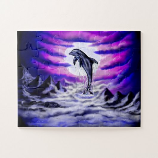 Moonlight Dolphin Legpuzzel (Horizontaal)