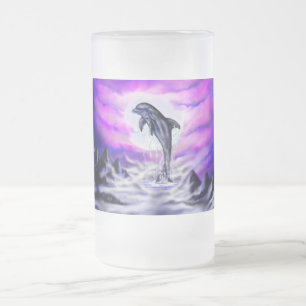 Moonlight Dolphin Matglas Bierpul