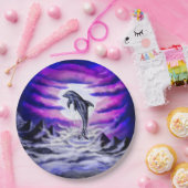 Moonlight Dolphin Papieren Bordje (Feest)