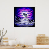 Moonlight Dolphin Poster (Keuken)