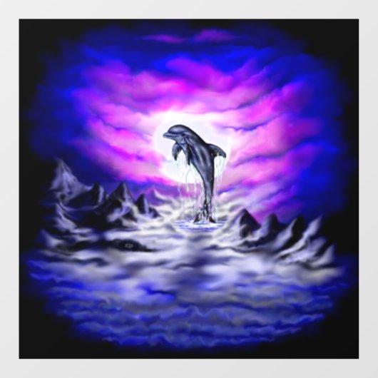 Moonlight Dolphin Raamsticker (Vel)