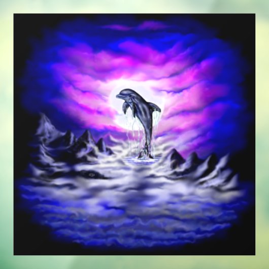 Moonlight Dolphin Raamsticker (Vel 3)