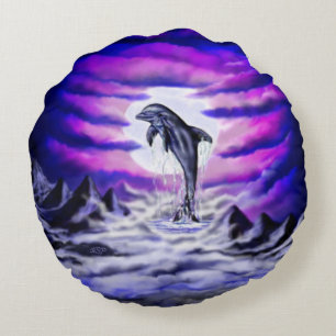 Moonlight Dolphin Rond Kussen