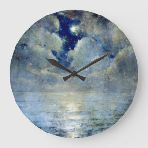 Moonlight door de wolken grote klok