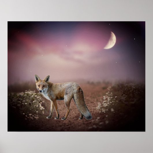Moonlight Dream Fox Scene Poster (Voorkant)