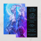 Moonlight echtscheidingspartij, lavendel uitnodigi kaart (Voorkant / Achterkant)
