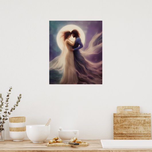 Moonlight Enchantment AI Fantasy Digitale Kunst Pr Poster (Keuken)