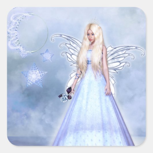 Moonlight Fairy Princess Vierkante Sticker (Voorkant)
