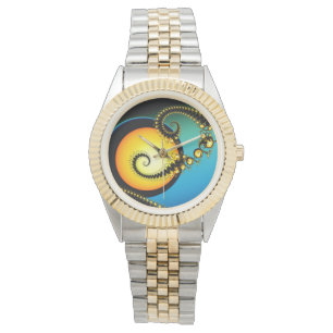 "Moonlight Fractal Art-ontwerp Horloge