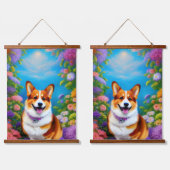 Moonlight Garden Corgi Dog Hangend Wandkleed (Dubbel)