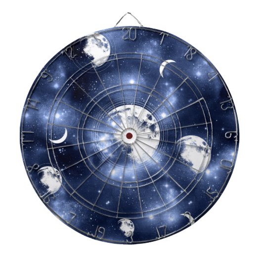Moonlight Glow | Moon Phases in Sky Clouds Dartbord (Voorkant)
