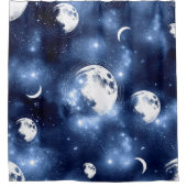 Moonlight Glow | Moon Phases in Sky Clouds Douchegordijn (Voorkant)
