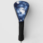 Moonlight Glow | Moon Phases in Sky Clouds Golfheadcover (Voorkant)