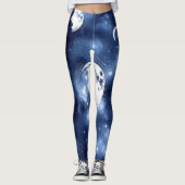 Moonlight Glow | Moon Phases in Sky Clouds Leggings (Voorkant)