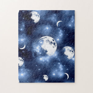 Moonlight Glow   Moon Phases in Sky Clouds Legpuzzel