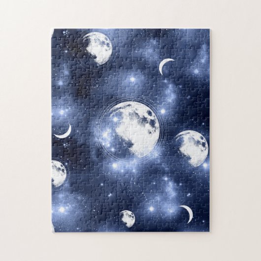 Moonlight Glow | Moon Phases in Sky Clouds Legpuzzel (Verticaal)