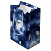 Moonlight Glow | Moon Phases in Sky Clouds Medium Cadeauzakje (Voorkant Gekanteld)