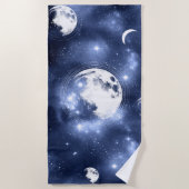 Moonlight Glow | Moon Phases in Sky Clouds Strandlaken (Voorkant)