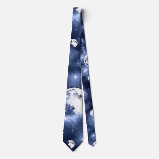 Moonlight Glow | Moon Phases in Sky Clouds Stropdas (Voorkant)