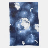 Moonlight Glow | Moon Phases in Sky Clouds Theedoek (Verticaal)