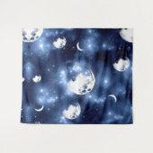 Moonlight Glow | Moon Phases in Sky Clouds Wandkleed (Voorkant (horizontaal))