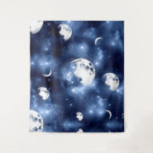 Moonlight Glow | Moon Phases in Sky Clouds Wandkleed (Voorkant)