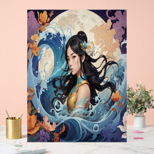 Moonlight Goddess – Ethereal Ocean Fantasy Art Pri Acryl Bord (Huwelijk)