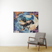 Moonlight Goddess – Ethereal Ocean Fantasy Art Pri Wandkleed (In Situ (horizontaal))