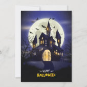 Moonlight Haunted House Spooky Halloween Party Kaart (Achterkant)