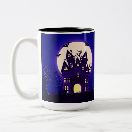 Moonlight Haunted Mansion Tweekleurige Koffiemok (Links)