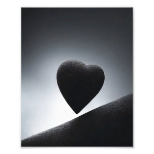 Moonlight Heart Shape Night Sky Foto Afdruk