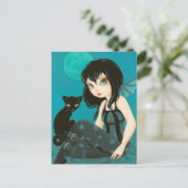 Moonlight Hijinks - Fairy Black cat carte postale (Debout devant)