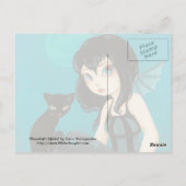 Moonlight Hijinks - Fairy Black cat carte postale (Dos)