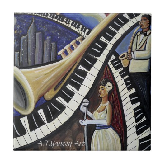 Moonlight Jazz Tile Tegeltje (Voorkant)