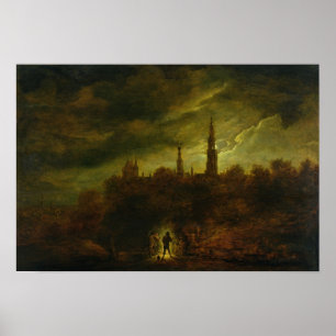Moonlight Landschap Poster