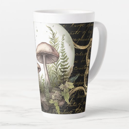 Moonlight Mushroom Garden Latte Mok (Rechterhoek)