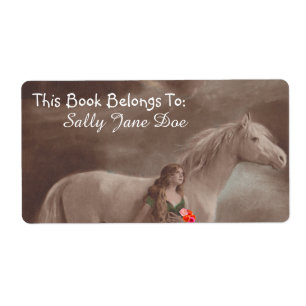 Moonlight Night Dream Paard Lady Bookplaten Labels