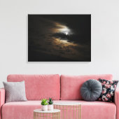 Moonlight op Clouds Night Sky Canvas Afdrukken (Insitu (Woonkamer))
