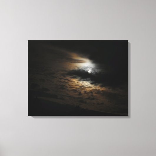 Moonlight op Clouds Night Sky Canvas Afdrukken (Voorkant)