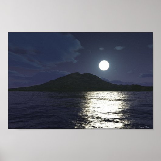 Moonlight op het water poster (Voorkant)