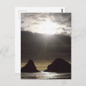 Moonlight over Ocean Rocks Oregon Briefkaart (Voorkant / Achterkant)